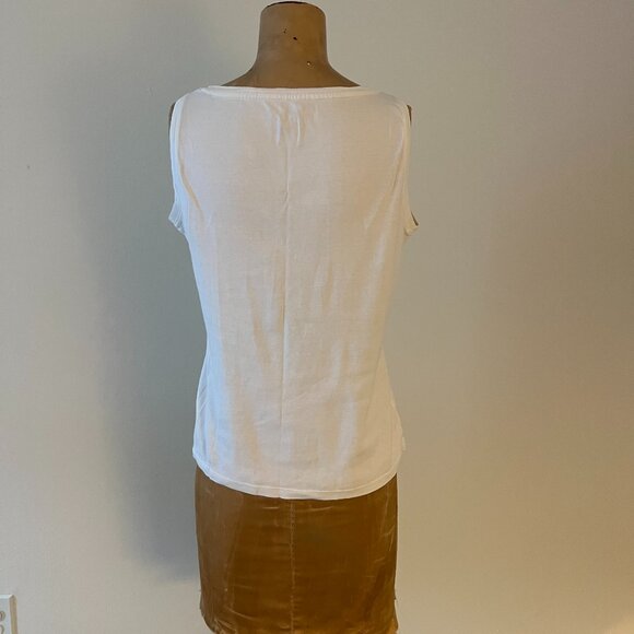 Talbots 100% Pima Cotton Tank Top in Pure Wite - Size Small - Picture 3 of 7